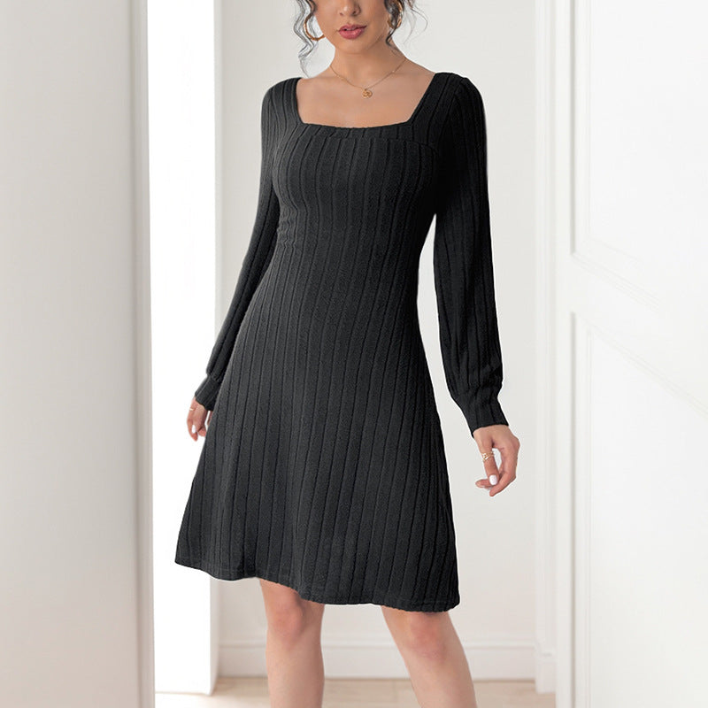 Teresa | Graceful Ribbed Knit Sweater Dress with Butterfly Back