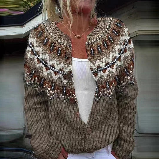 Teresa | Vintage Fair Isle Button Front Cardigan