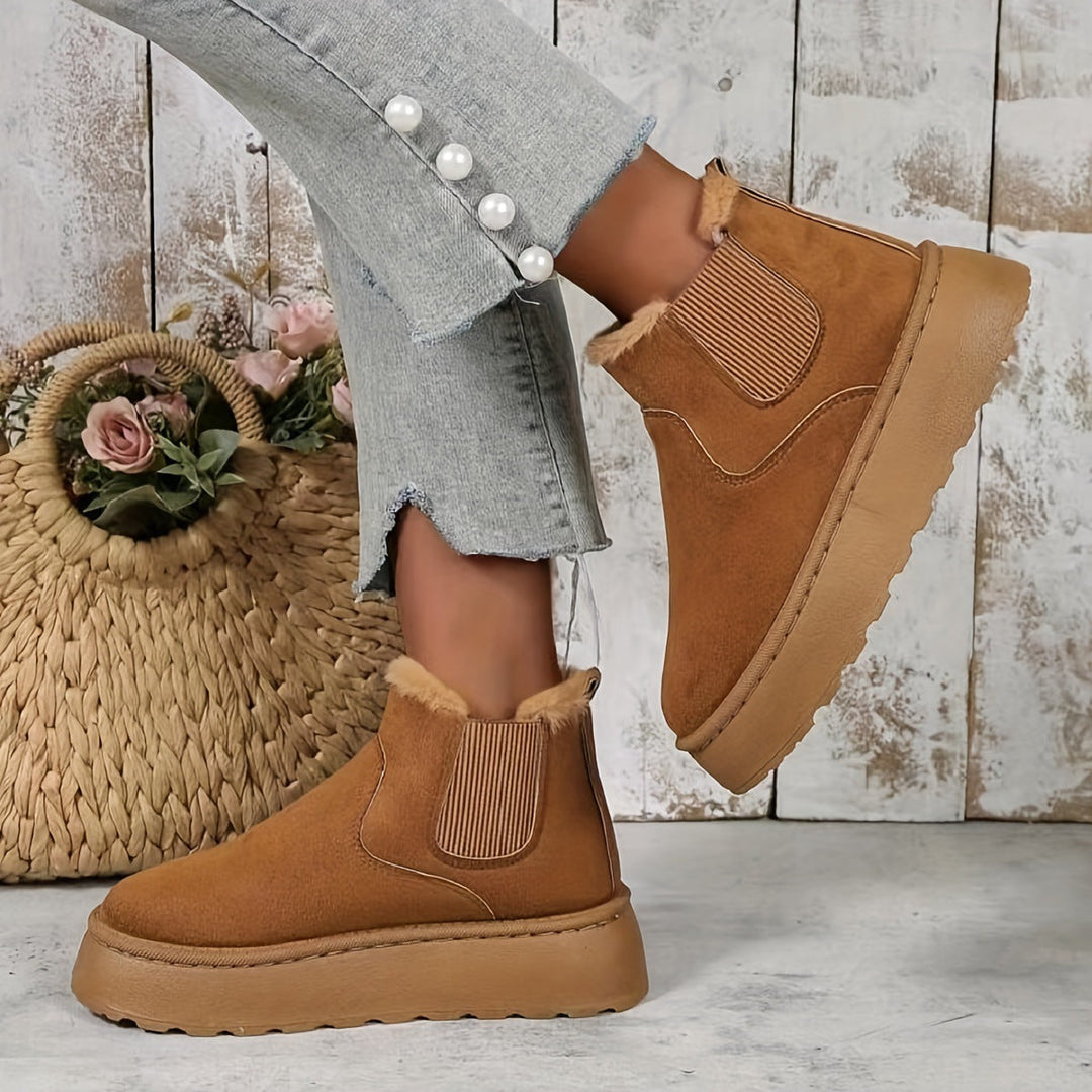 Theresa | Cozy Wedge Platform Chelsea Ankle Boots