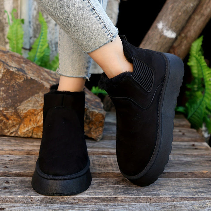 Theresa | Cozy Wedge Platform Chelsea Ankle Boots