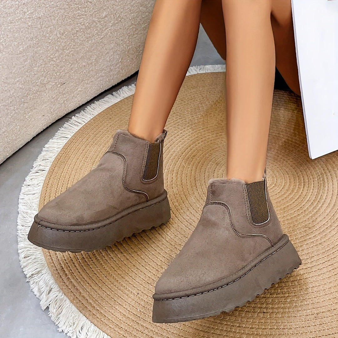 Theresa | Cozy Wedge Platform Chelsea Ankle Boots