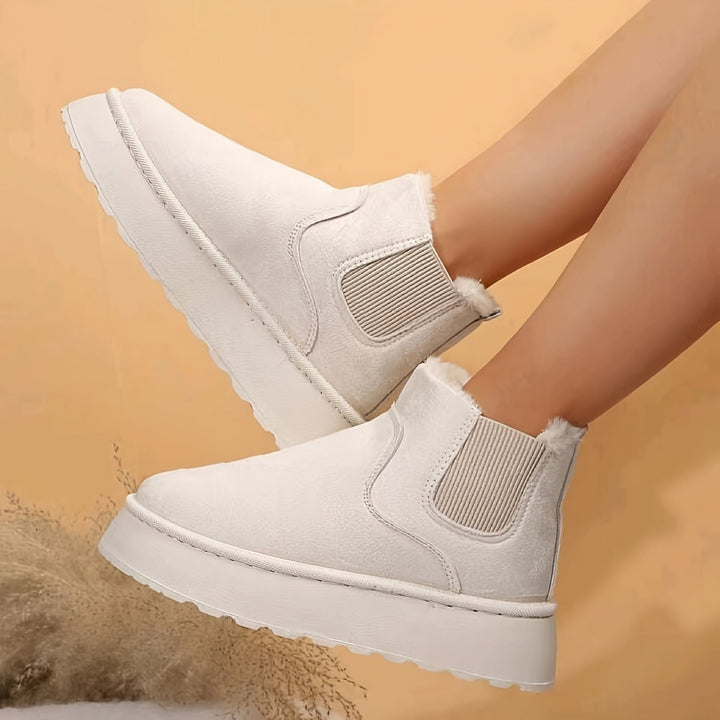 Theresa | Cozy Wedge Platform Chelsea Ankle Boots