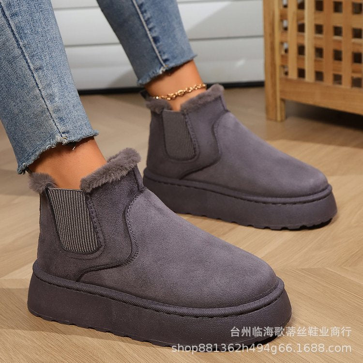 Theresa | Cozy Wedge Platform Chelsea Ankle Boots