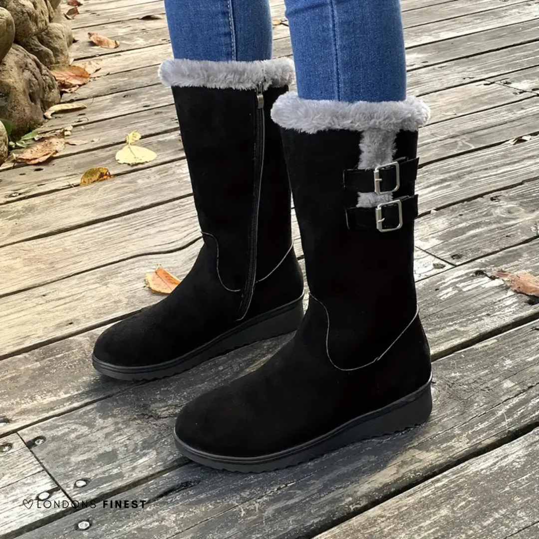 Victoria | Sophisticated Plush Cuff Mid-Calf Winter Boots