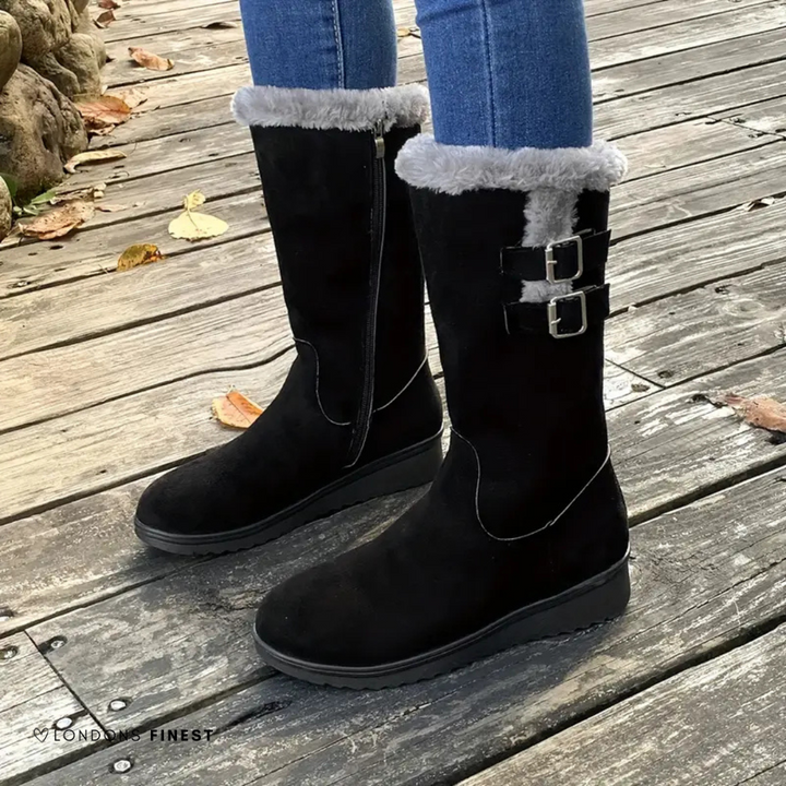 Victoria | Sophisticated Plush Cuff Mid-Calf Winter Boots