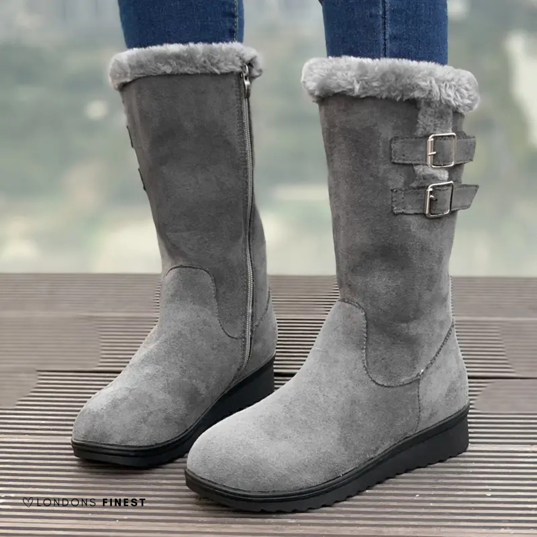Victoria | Sophisticated Plush Cuff Mid-Calf Winter Boots