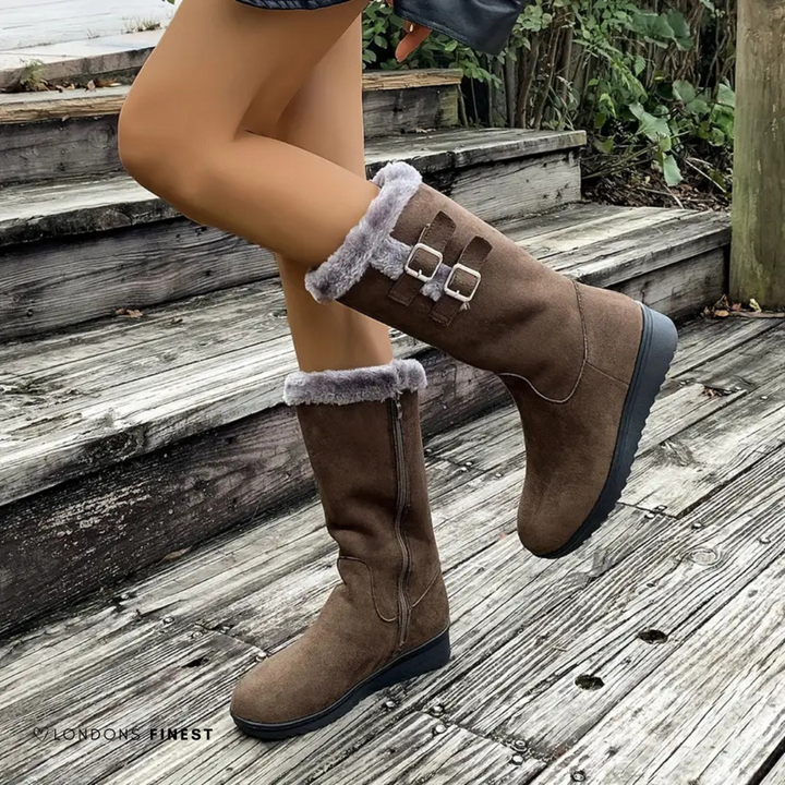 Victoria | Sophisticated Plush Cuff Mid-Calf Winter Boots
