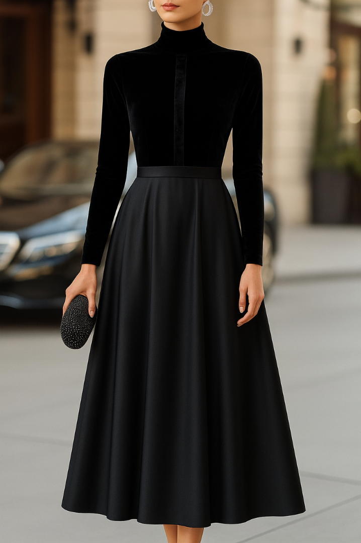 Victoria | Sophisticated Velvet Winter Wedding Guest Midi Dress