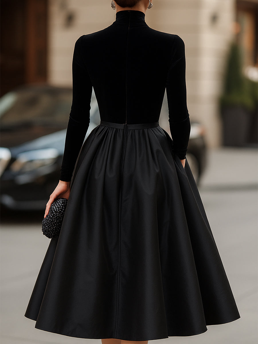 Victoria | Sophisticated Velvet Winter Wedding Guest Midi Dress