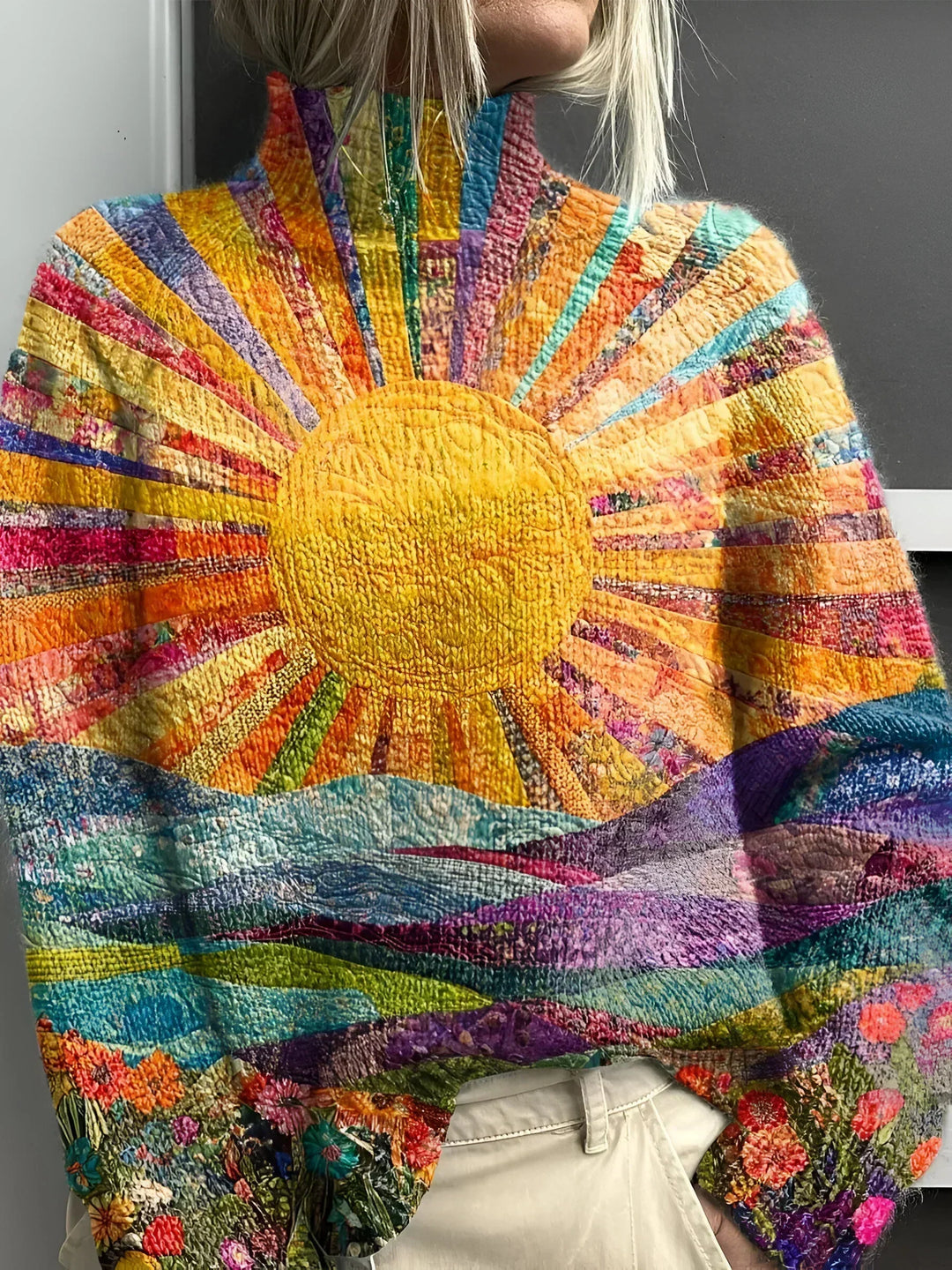 Virginia | Oversized Sunburst Turtleneck Sweater