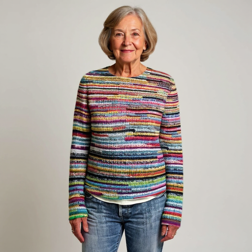 Virginia | Striped Boat Neck Long Sleeve Knit Sweater