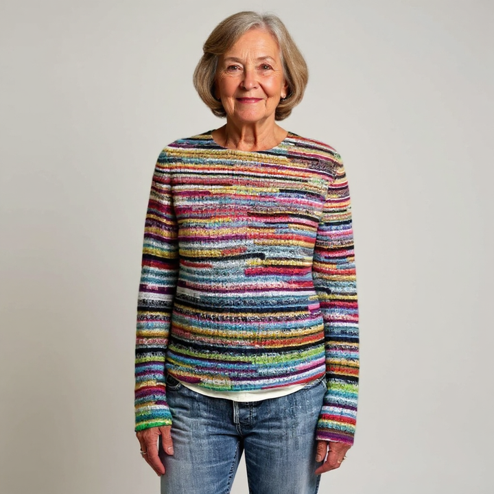 Virginia | Striped Boat Neck Long Sleeve Knit Sweater