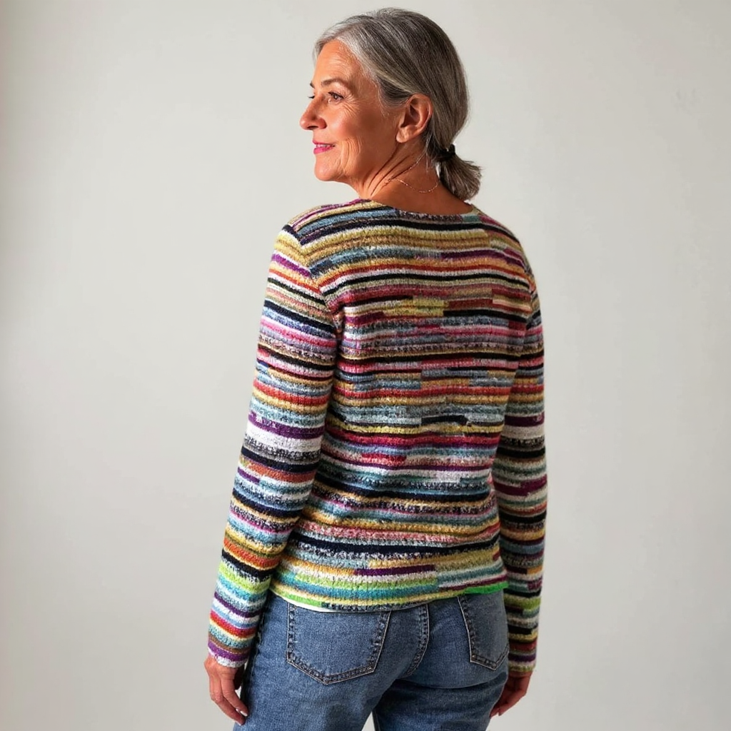 Virginia | Striped Boat Neck Long Sleeve Knit Sweater